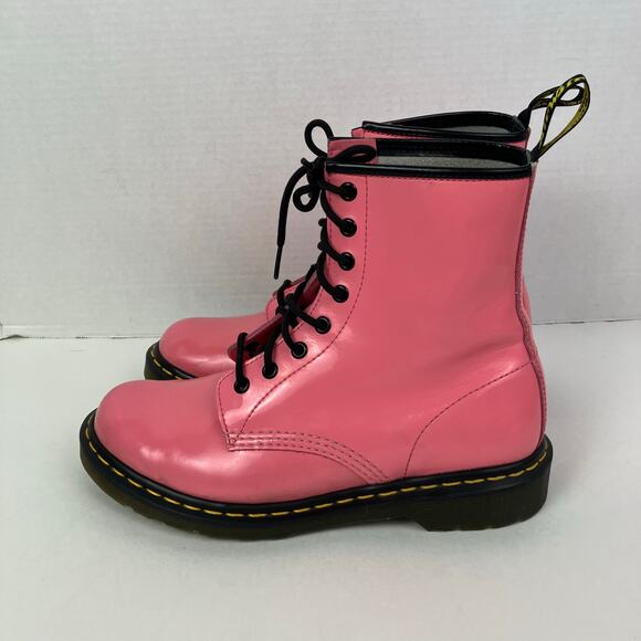 Dr. Martens Shoes - Dr Martens Wmns Sz 9 1460W Bubblegum Pink Patent Lether 8-eye Lace-up Boots